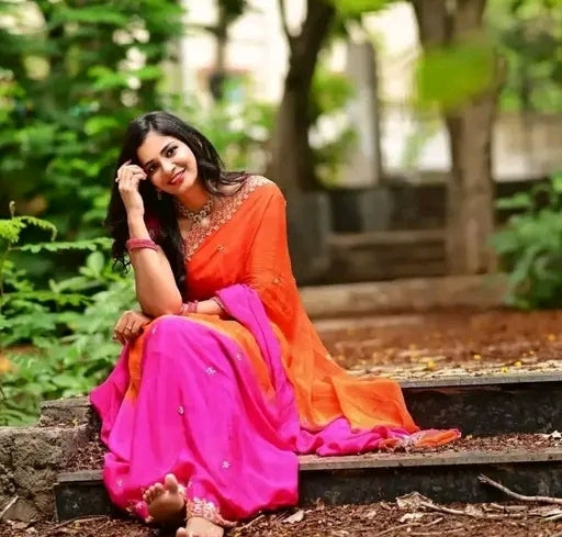 Party wear satin saree