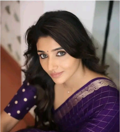 (MS) Purple crepe silk zip n go saree
