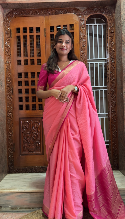 Crepe silk checks saree