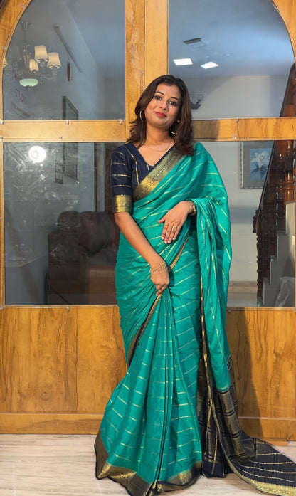 Mysore crepe silk stripes saree(5)