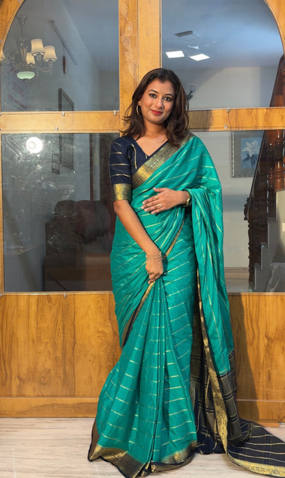 Mysore crepe silk stripes saree(5)