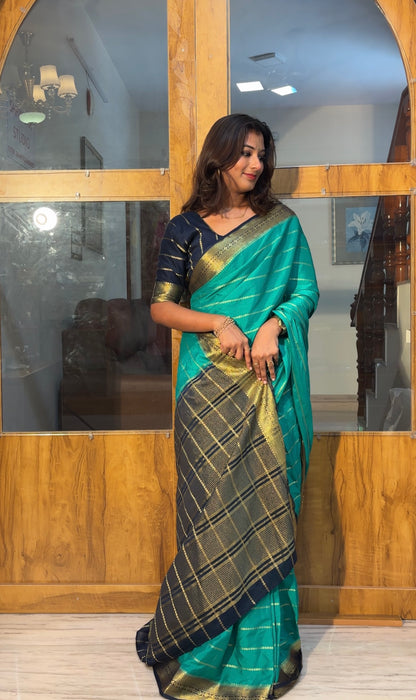 Mysore crepe silk stripes saree(5)