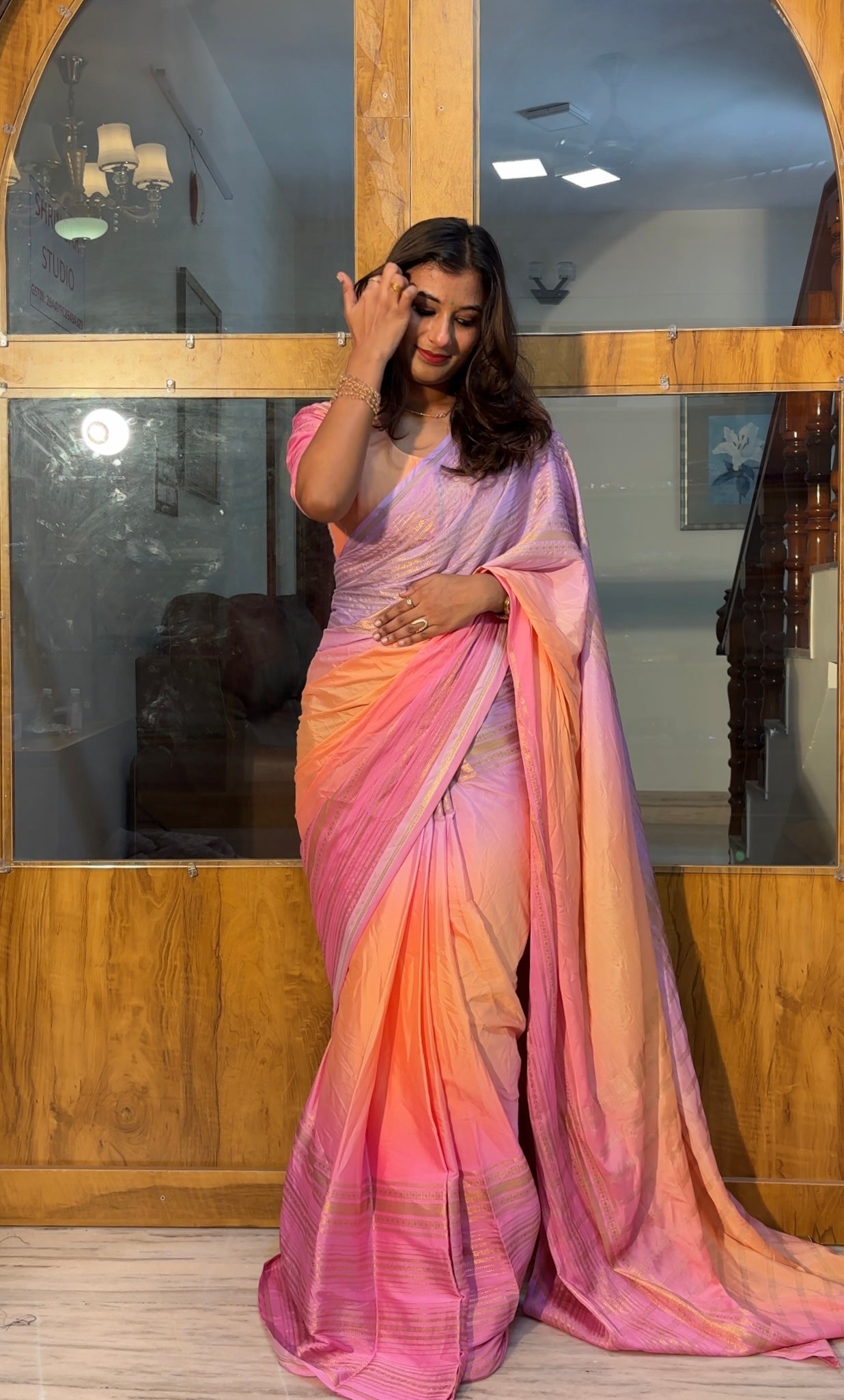 3D Mysore crepe silk