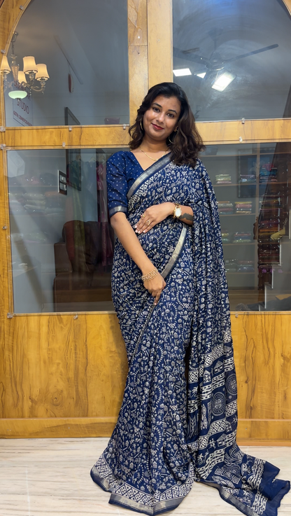 Cotton zip and go saree