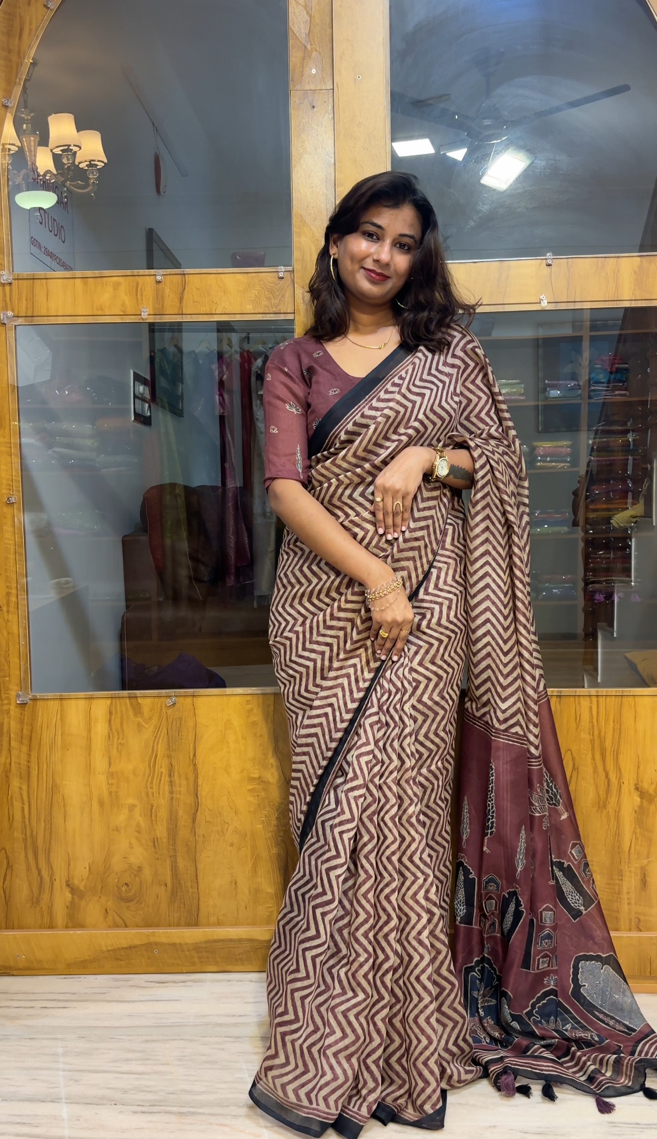Cotton zip and go saree
