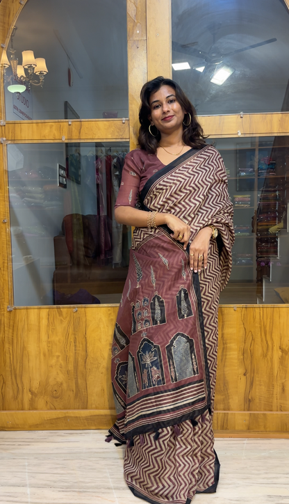 Cotton zip and go saree