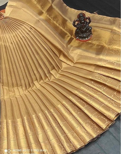 Golden tissue saree