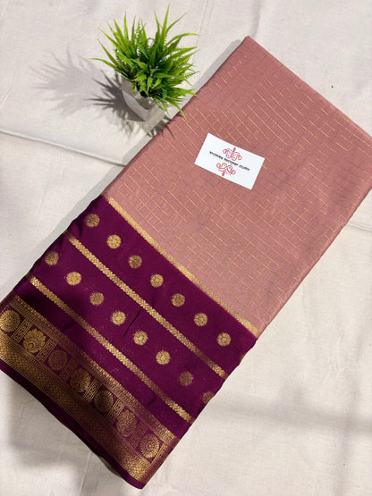 Semi Mysore silk checks contrast