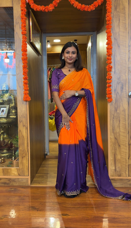 Party wear satin saree