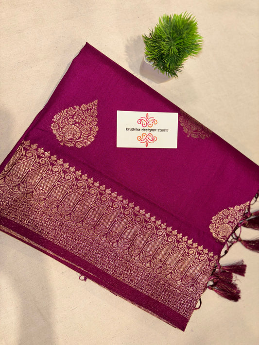 Satin Banarasi saree