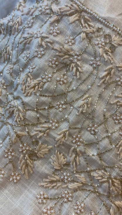 Tissue kardhana party wear saree with padded blouse