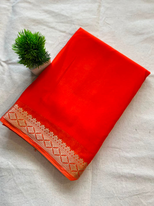 Semi mysore crepe silk Zip & Go Saree