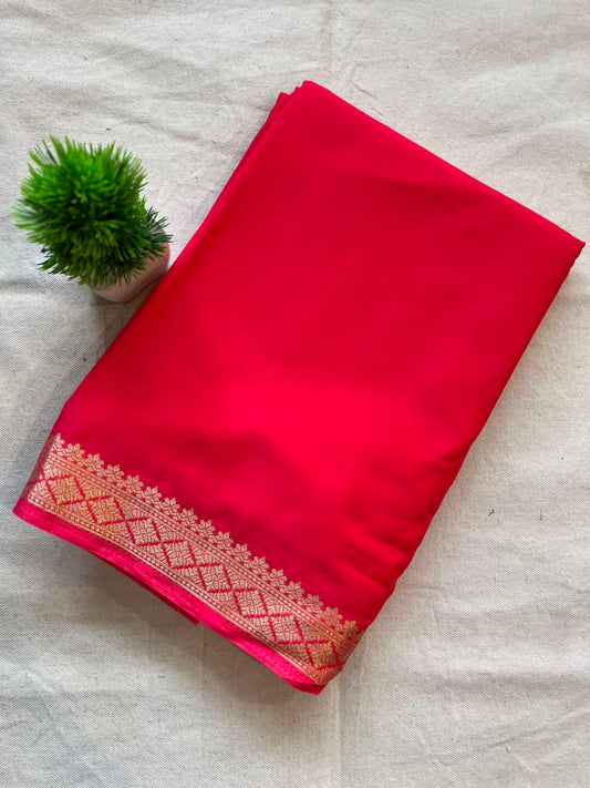 Semi mysore crepe silk Zip & Go Saree