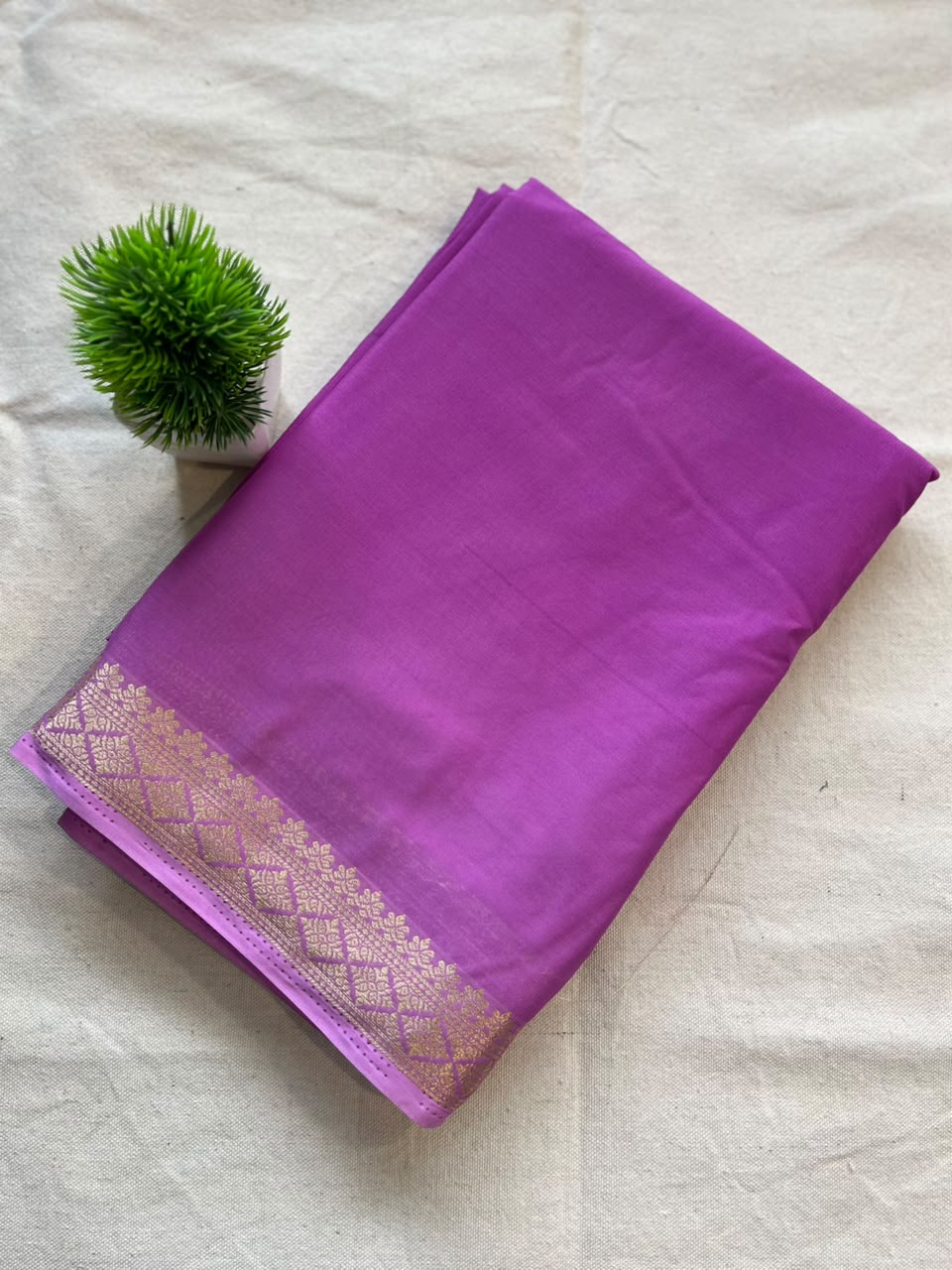 Semi mysore crepe silk Zip & Go Saree