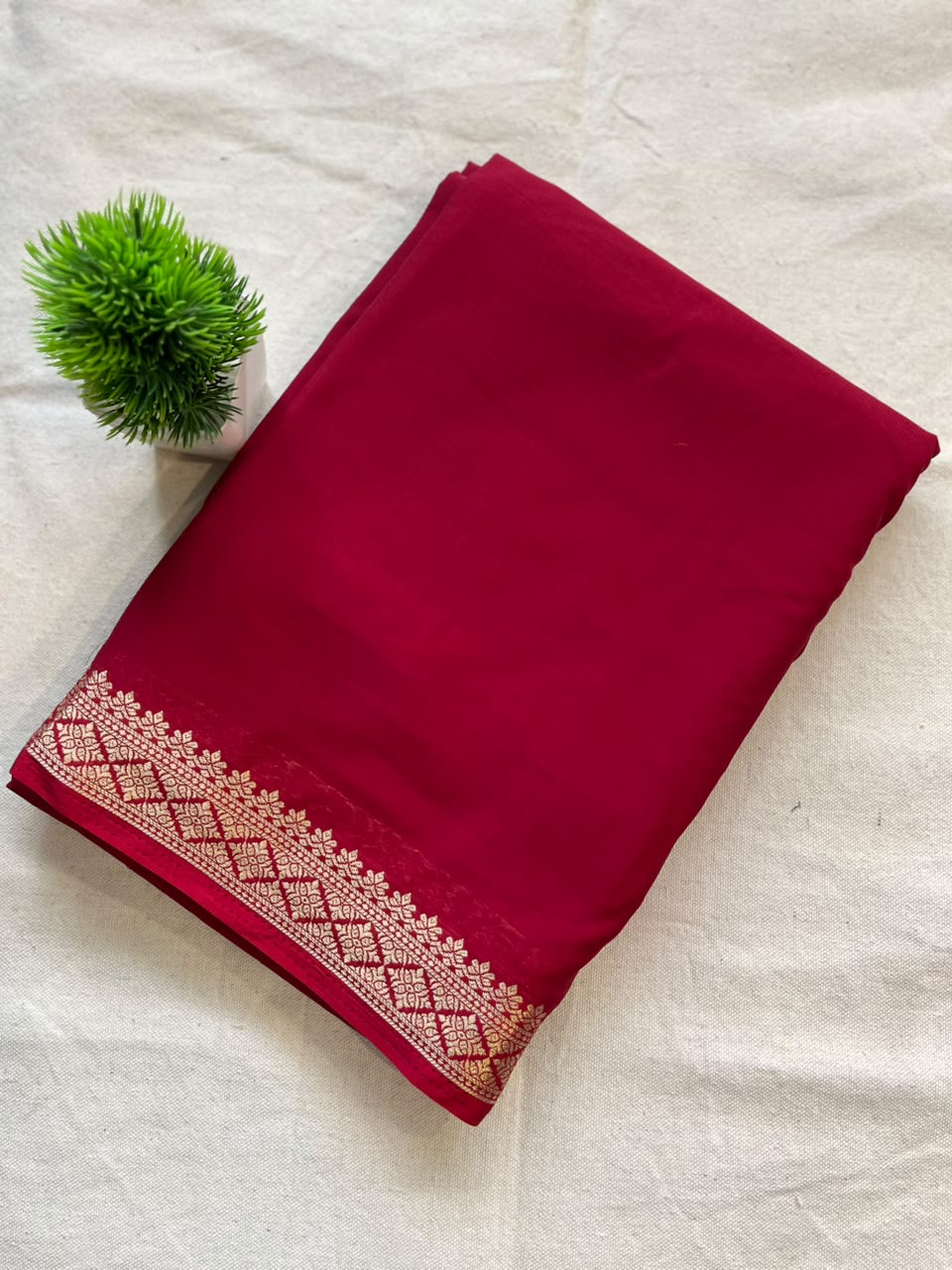 Semi mysore crepe silk Zip & Go Saree