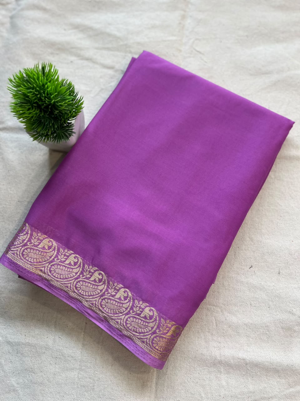 Semi mysore crepe silk Zip & Go Saree
