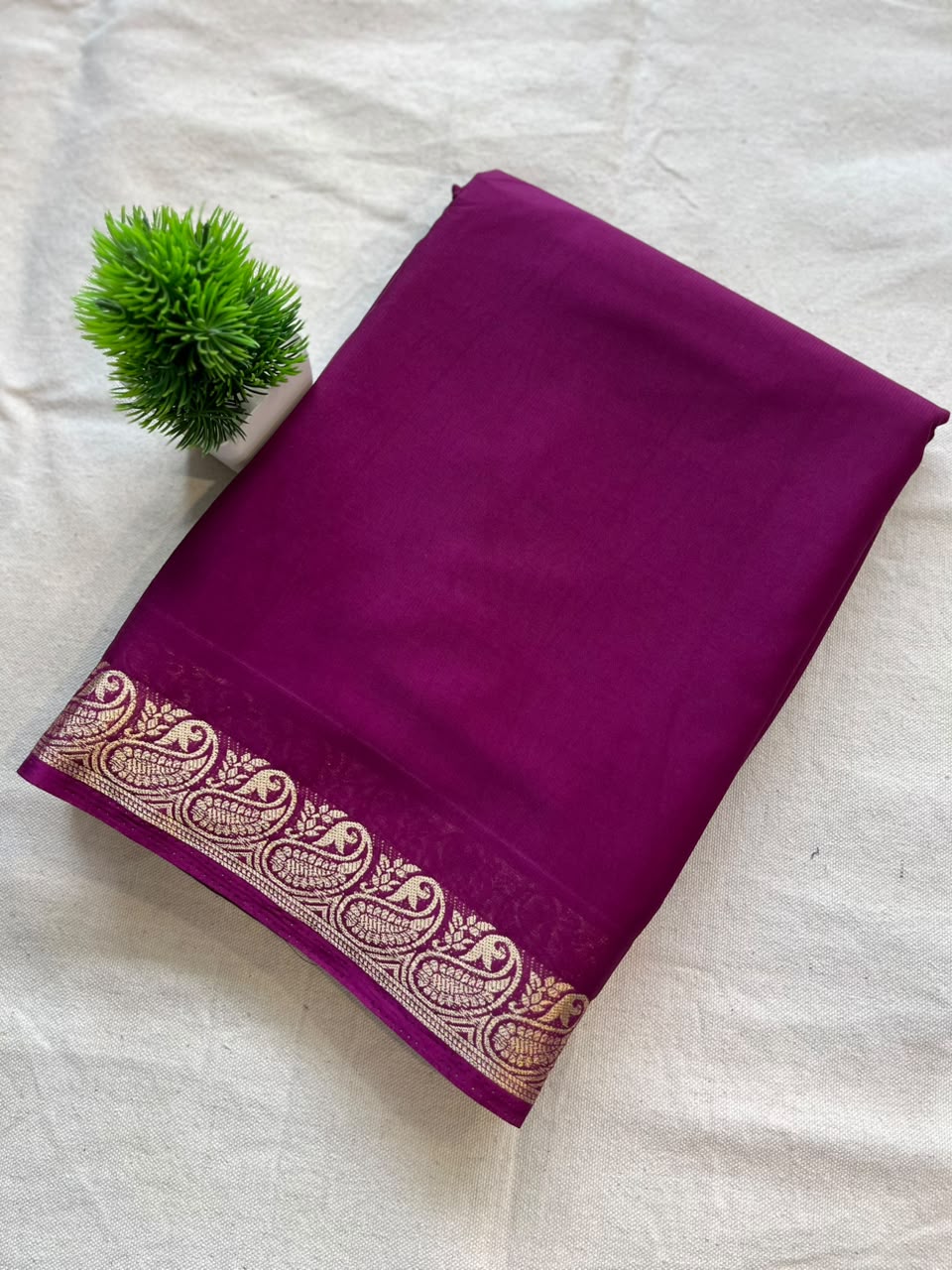 Semi mysore crepe silk Zip & Go Saree