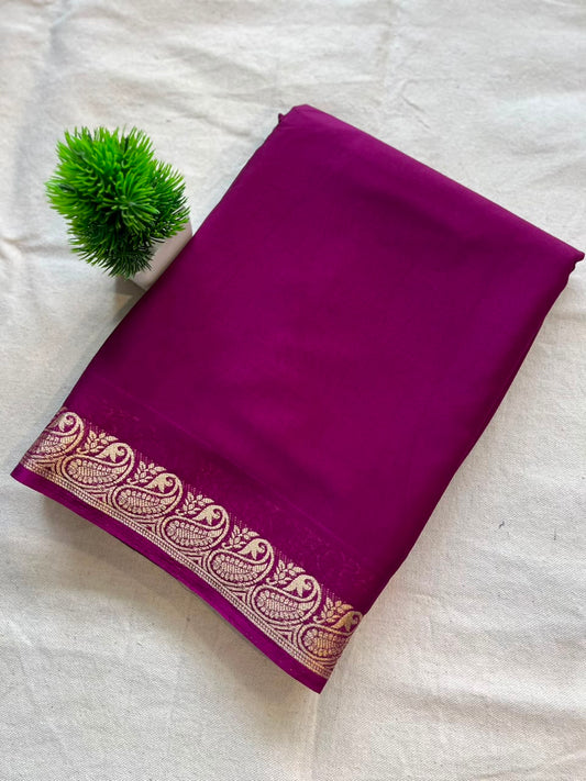 Semi mysore crepe silk Zip & Go Saree
