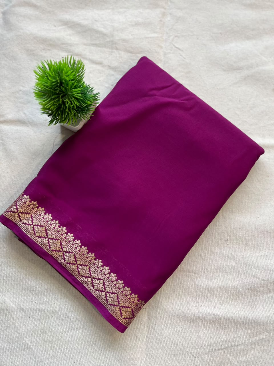 Semi mysore crepe silk Zip & Go Saree