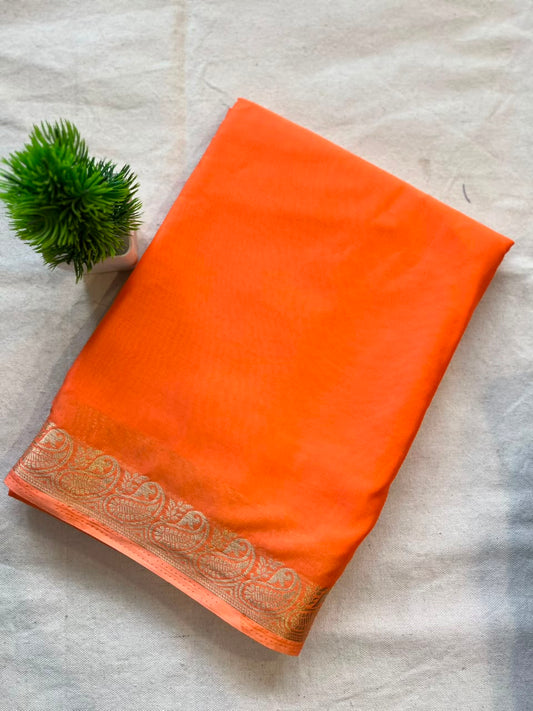 Semi mysore crepe silk Zip & Go Saree