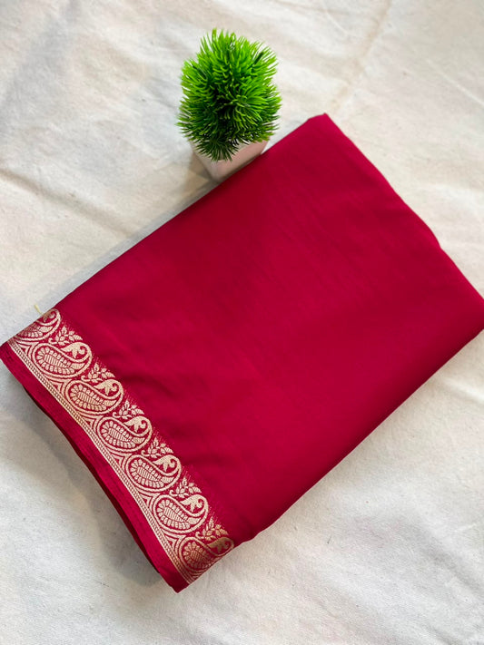 Semi mysore crepe silk Zip & Go Saree