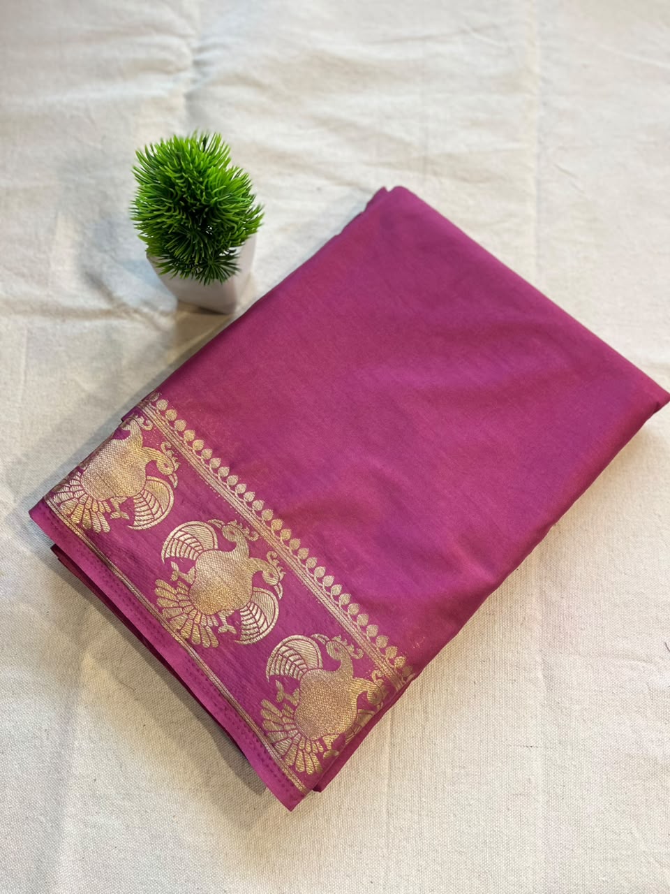 Semi mysore crepe silk Zip & Go Saree