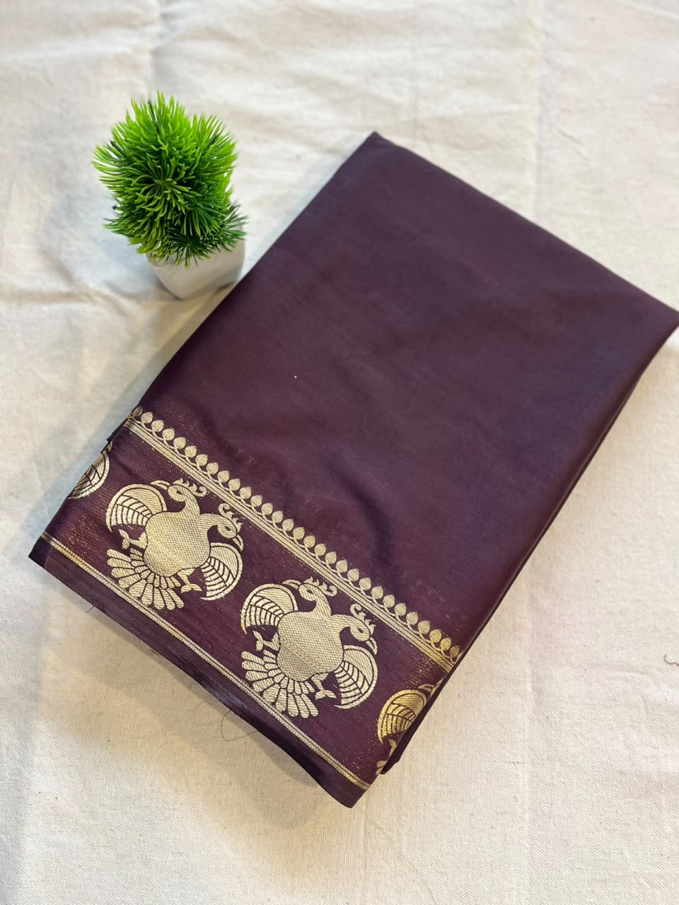 Semi mysore crepe silk Zip & Go Saree