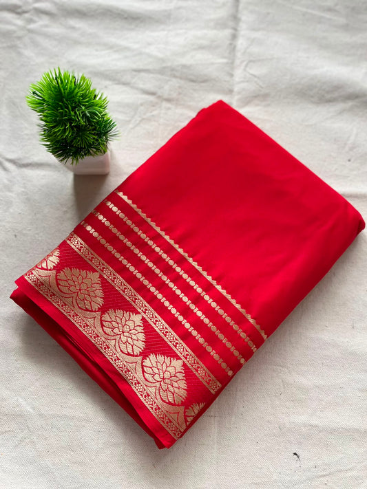 Semi mysore crepe silk Zip & Go Saree