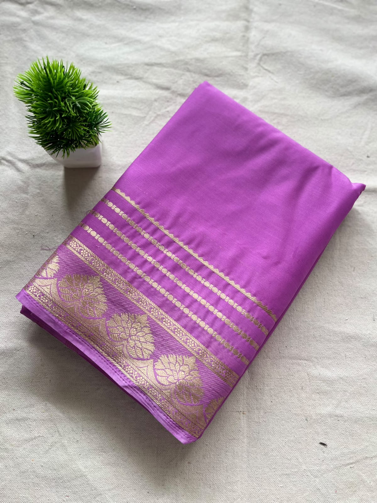 Semi mysore crepe silk Zip & Go Saree