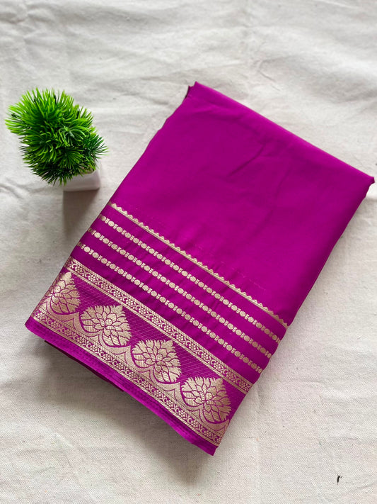Semi mysore crepe silk Zip & Go Saree