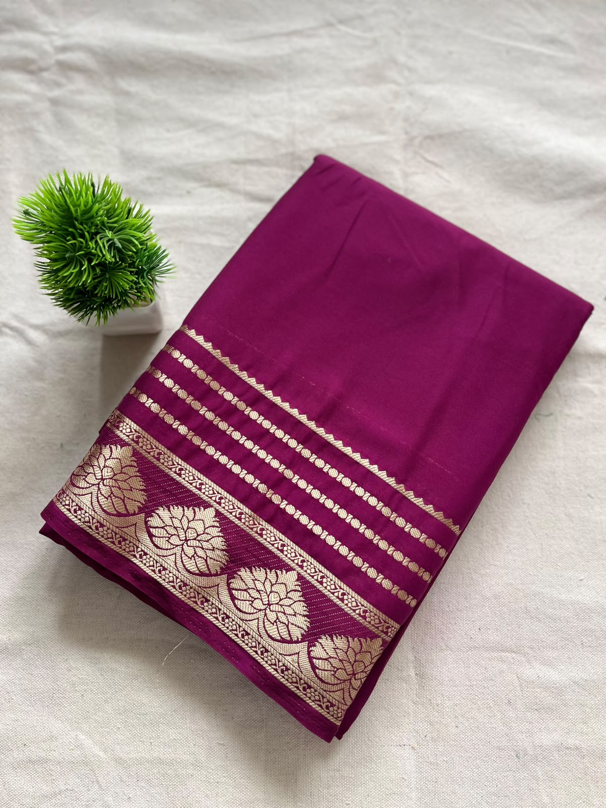 Semi mysore crepe silk Zip & Go Saree