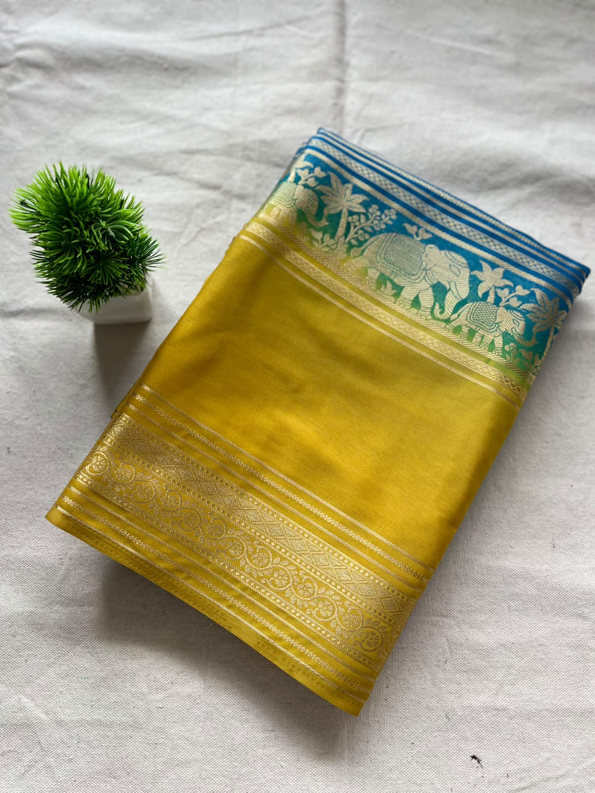 Semi Mysore silk saree bentex boarder