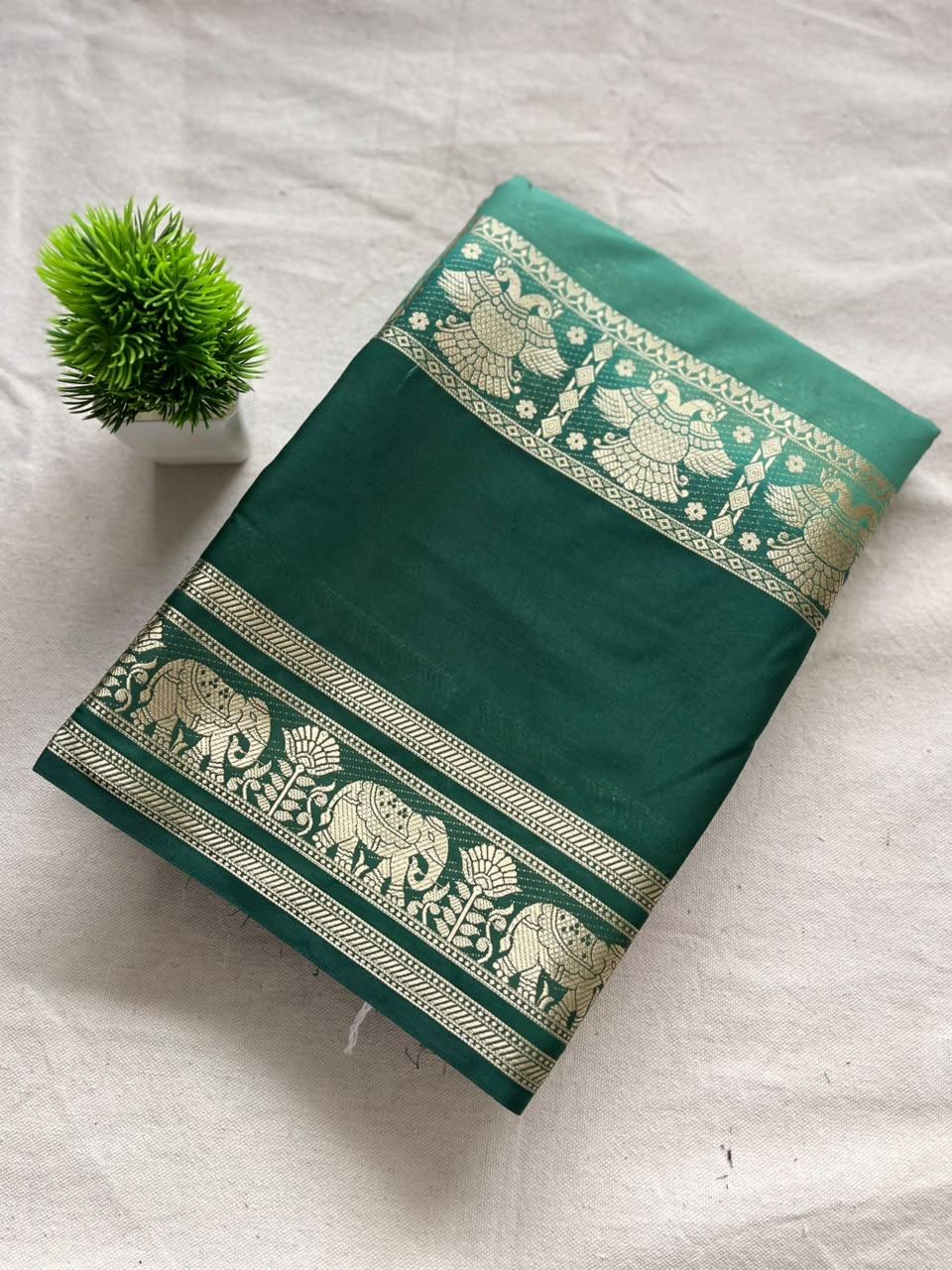 Semi Mysore silk saree bentex boarder