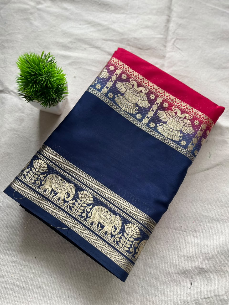 Semi Mysore silk saree bentex boarder