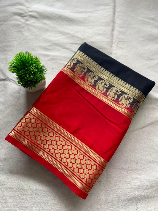 Semi Mysore silk saree bentex boarder