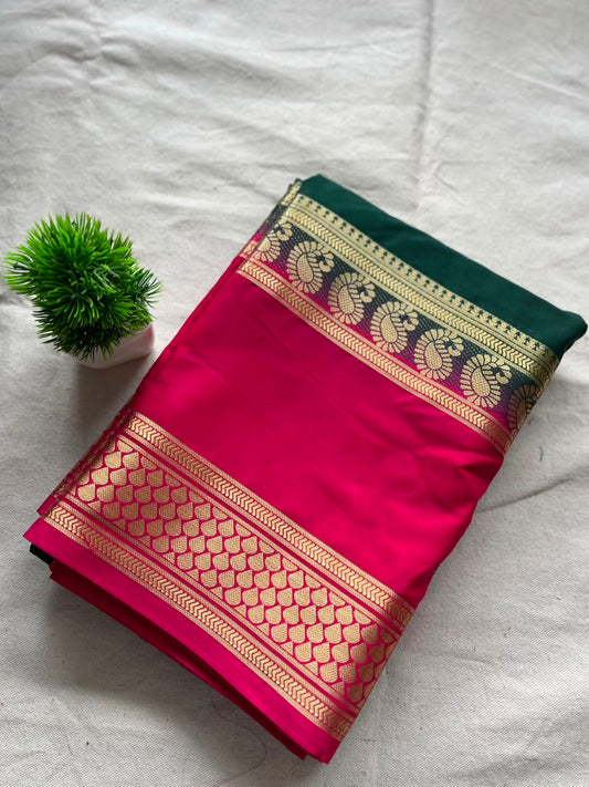 Semi Mysore silk saree bentex boarder