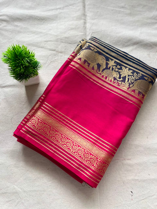 Semi Mysore silk saree bentex boarder