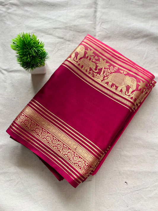 Semi Mysore silk saree bentex boarder