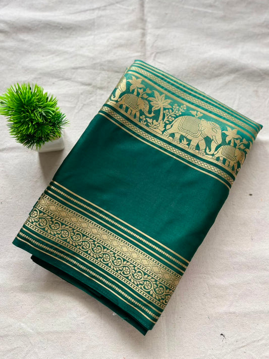 Semi Mysore silk saree bentex boarder