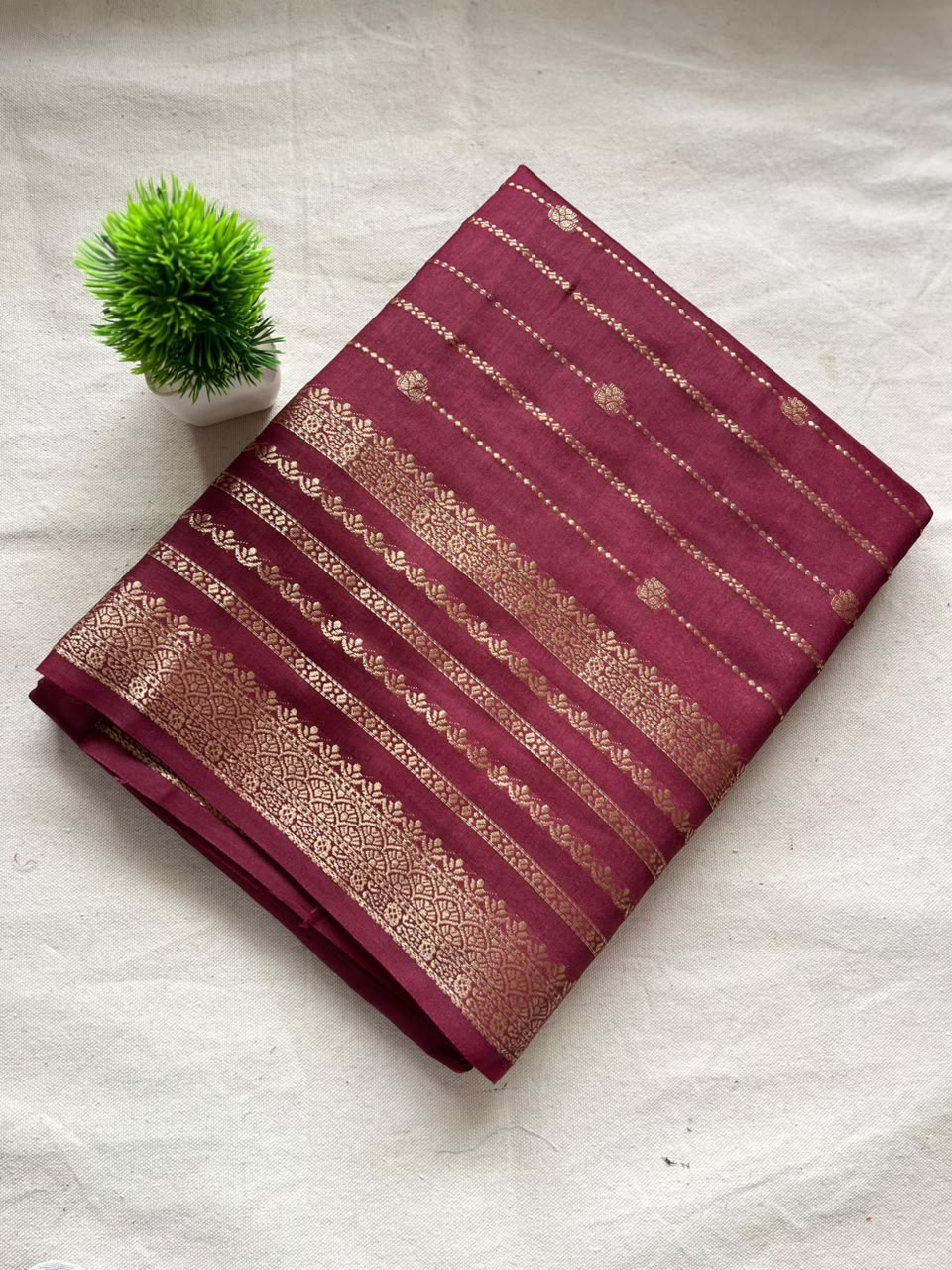 Semi mysore crepe silk Zip & Go Saree