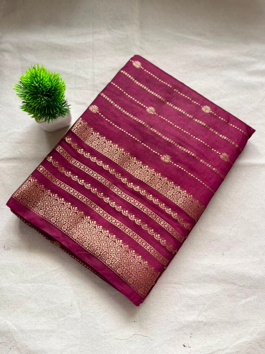 Semi mysore crepe silk Zip & Go Saree