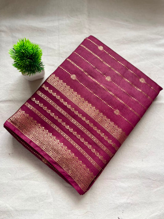 Semi mysore crepe silk Zip & Go Saree