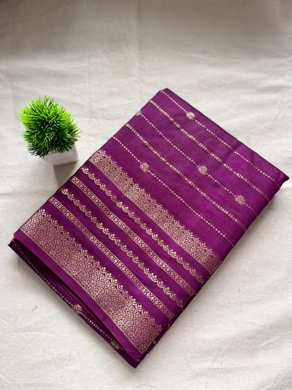 Semi mysore crepe silk Zip & Go Saree