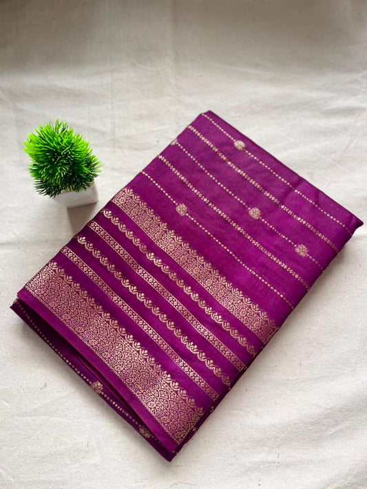 Semi mysore crepe silk Zip & Go Saree
