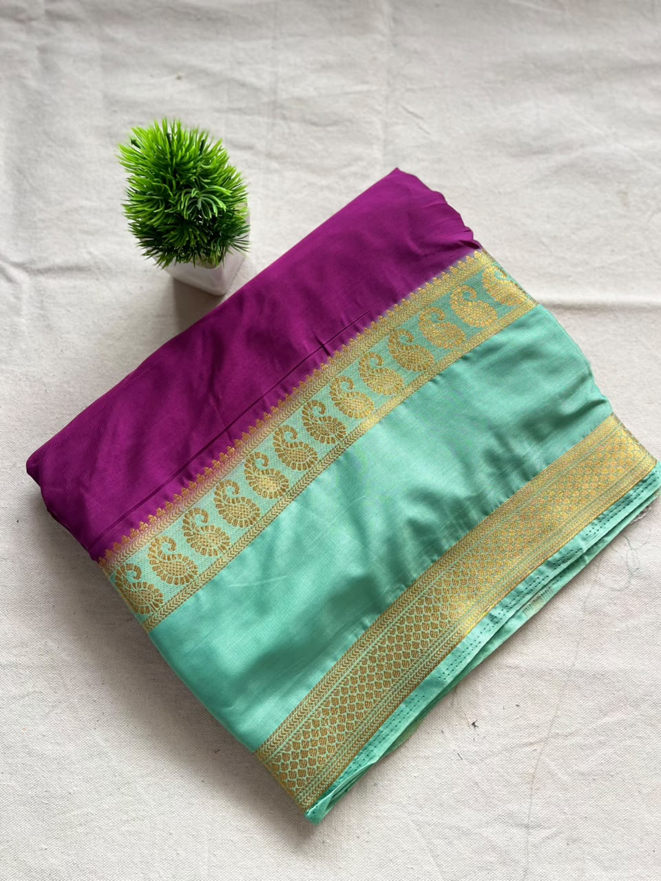 Semi mysore crepe silk Zip & Go Saree