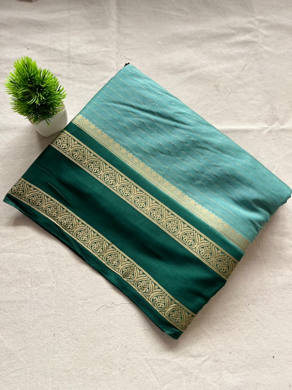 Semi mysore crepe silk Zip & Go Saree