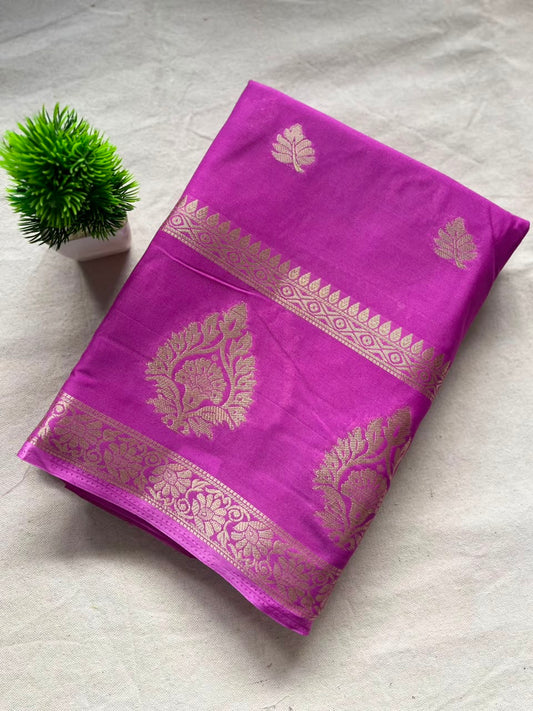 Semi mysore crepe silk  Zip & Go Saree