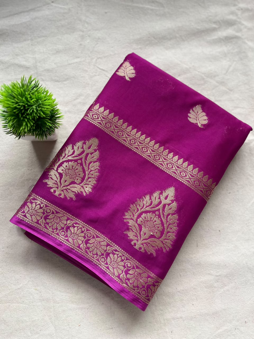 Semi mysore crepe silk  Zip & Go Saree
