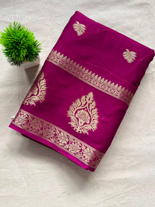 Semi mysore crepe silk  Zip & Go Saree
