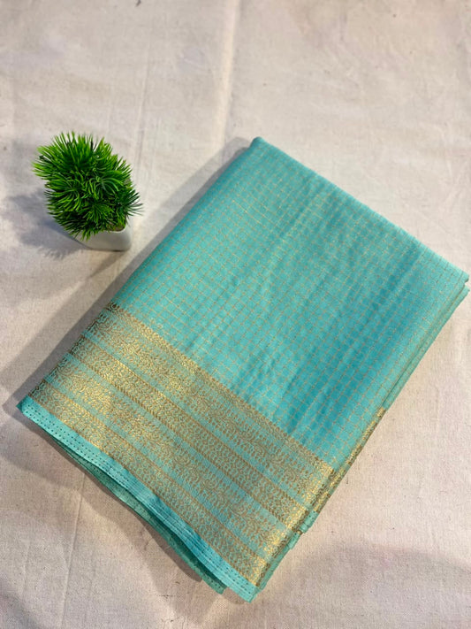 Semi mysore silk checks Zip & Go